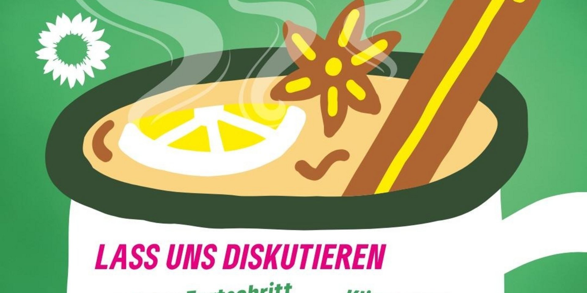 Unser Wahlkampfstand mit Schahina Gambir, Bundestagswahl 2025 Lange Str. in Lübbecke. Lass uns diskutieren: sozialer Fortschritt Klimaschutz ökologischer Fortschritt soziale Gerechtigkeit Schutz unserer Demokratie starke Wirtschaft Samstag 22.2.25 11 Uhr im Hintergrund eine Tasse mit Punsch